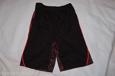Boys Athletic Shorts SOLID BLACK FRONT RED TRIANGLE DESIGN REAR 2 Pkts L 12-14