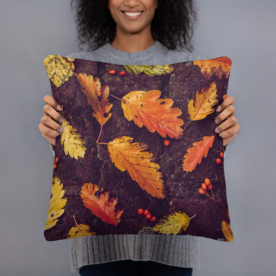 Autumn Fall Leaves Basic Home Decor Throw Pillow Thanksgiving Decorations