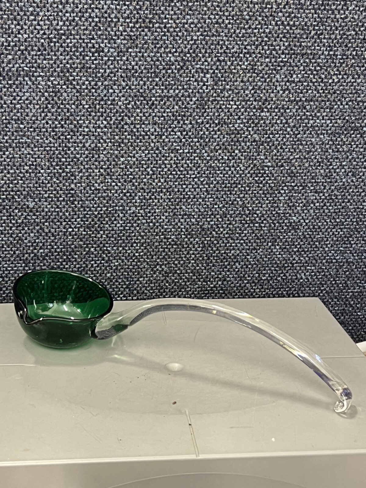 Vintage Forest Green and Clear Glass Punch Bowl Replacement Ladle eBay