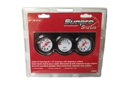 Sunpro 1 1/2" Mechanical Mini Triple Gauge Kit White / Black Bezel New CP8093