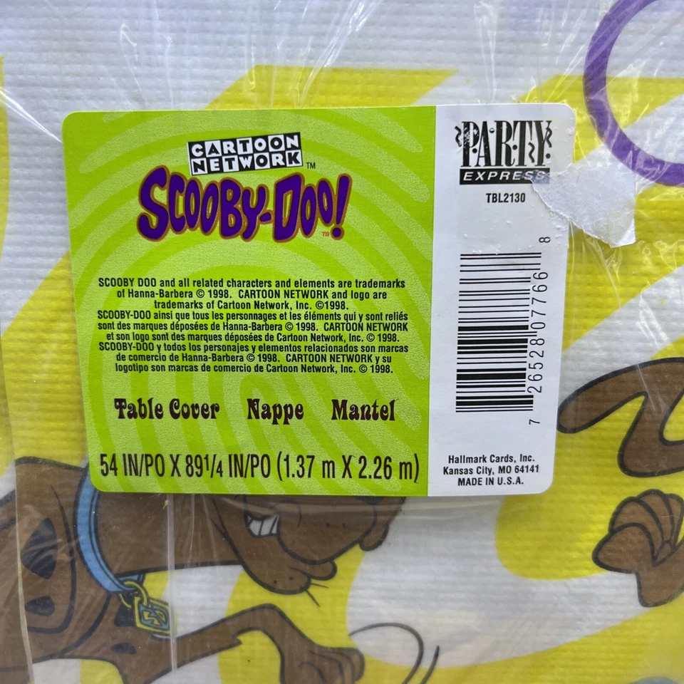 Cubierta de mesa de papel vintage Scooby-Doo 1998 Cartoon Network sello Foto 2 de 3