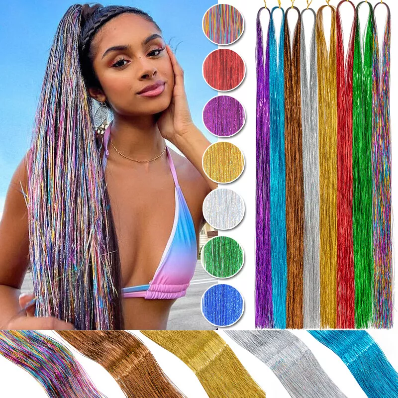 Hair Tinsel Clip In Hair Tinsel Colorful Glitter Tinsel Hair