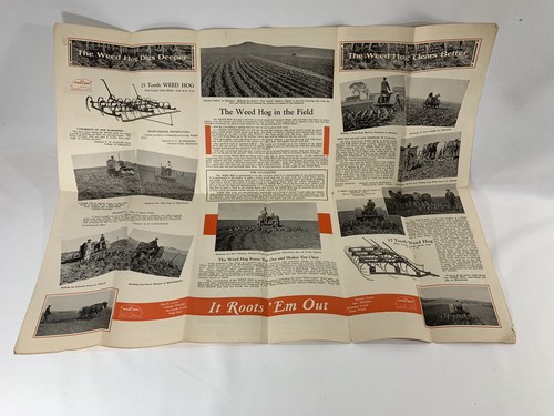 Folleto DE COLECCIÓN WEED HOG Plegable Rock Island ILL Plow Co Grada Publicitaria - Imagen 6 de 10