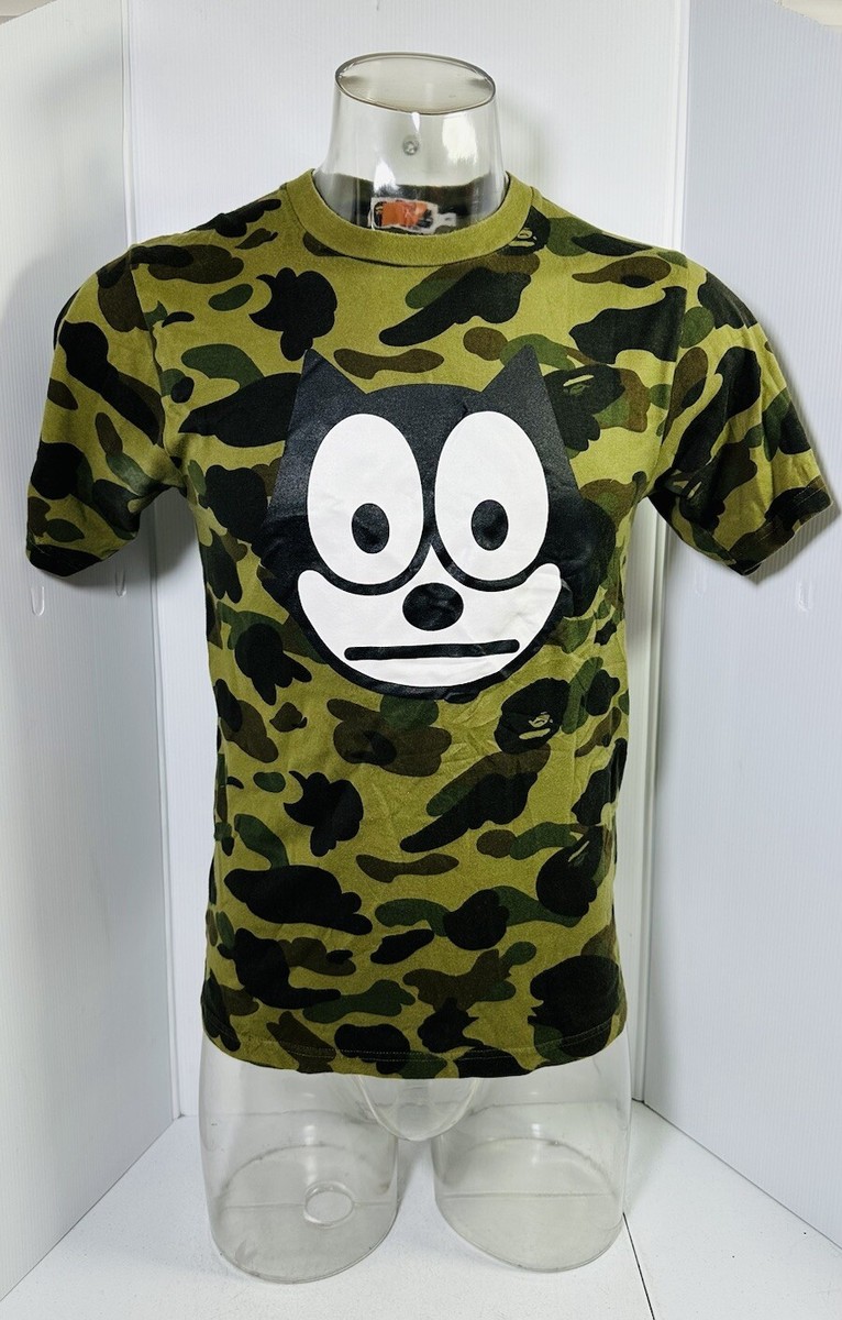BAPE Camouflage A Bathing Rare Felix The Cat Baby Milo T-Shirt  