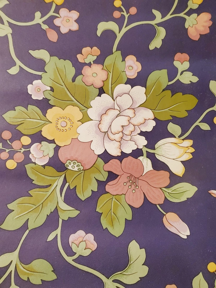 Royal Blue Floral Wallpaper