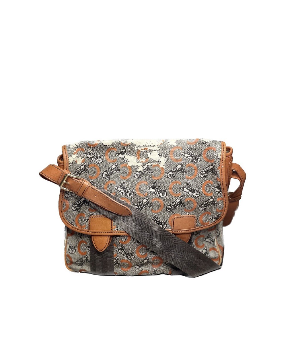 Vintage RARE Celine Sulky C Carriage Monogrammed Canvas Messenger