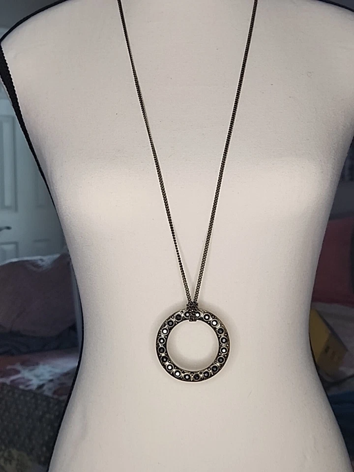 Collar Bisutería Largo Metal Círculo Eslabón Estación Cadena Claire's Y2K Foto 3 de 4