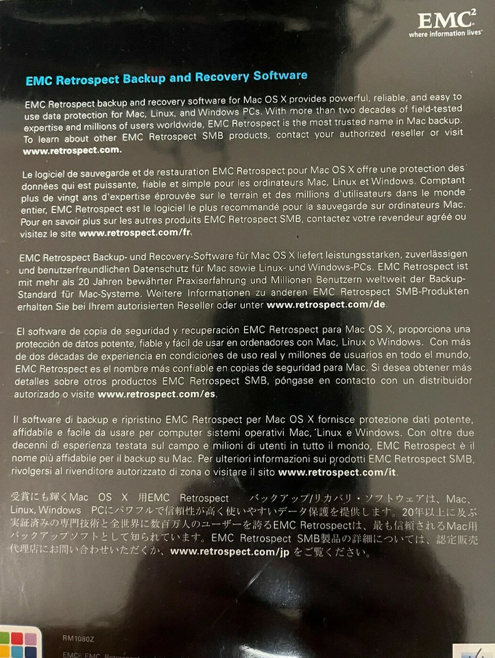 EMC RETROSPECT 8.0 Backup and Recovery For MAC, Multi Server unlimited clients - Image 3 of 3