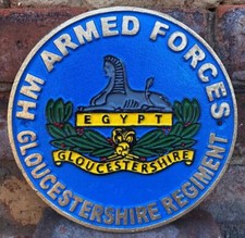 GLOUCESTERSHIRE REGIMENT - Solid Cast Iron Wall Sign - HM ARMED FORCES - 24cm