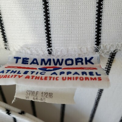Maillot De Baseball Vintage Teamwork Pour Homme, Blanc Rayé Noir, Taille XL, Idéal Collection Ou Terrain