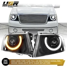 BRONCO U BAR Full LED Projector Headlight CLEAR CORNER Set for 04-08 Ford F150