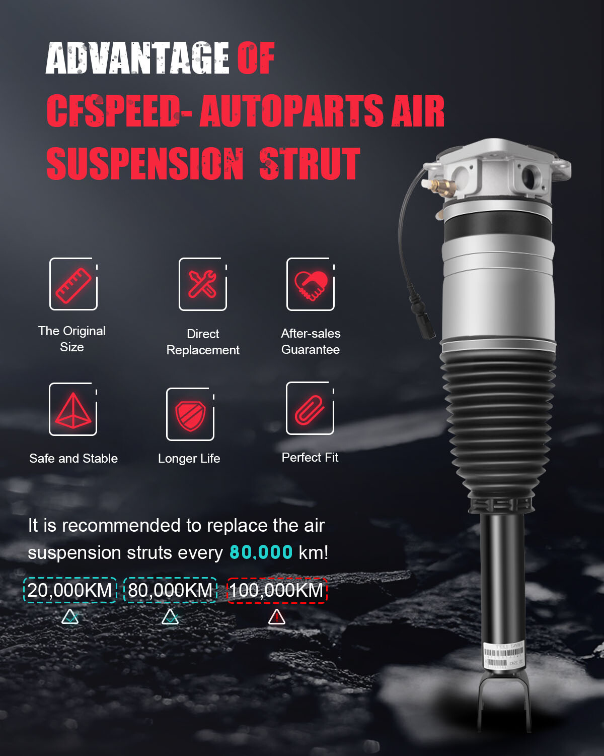 Rear Right Air Suspension Shock For Bentley Continental GT/GTC/Flying Spur
