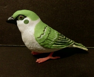 Suzume Collection ( Like Kaiyodo ) Green Eurasian Tree Sparrow Bird Figure E