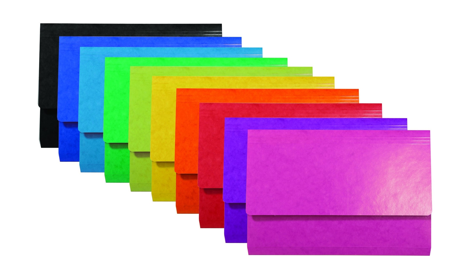 Exacompta Iderama Document Wallets, 265 gsm, Foolscap - Assorted Colours, Pack o