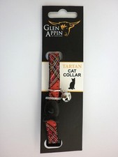 Royal Stewart Tartan CAT COLLAR with fish-shaped safety release and bell.