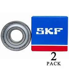 (2PACK) SKF 6204-2Z 6204ZZ 20X47X14MM Double Metal Seal Bearings