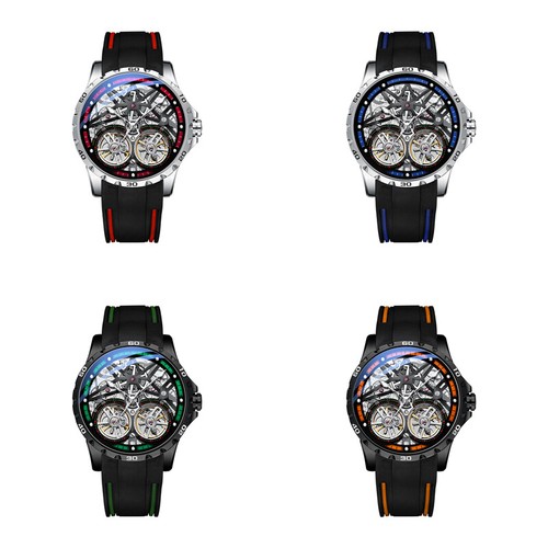 Orologio da polso uomo MARK FAIRWHALE Hollow Luminoso Tourbillon meccanico automatico - Foto 2 di 28