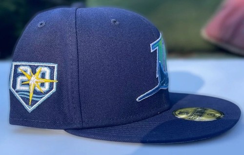 New Era Tampa Bay Rays Fitted Hat 20th Anv Side Patch 59FIFTY Size 8 - Picture 2 of 4