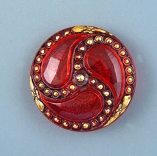 COLORFUL CZECH GLASS BUTTON -