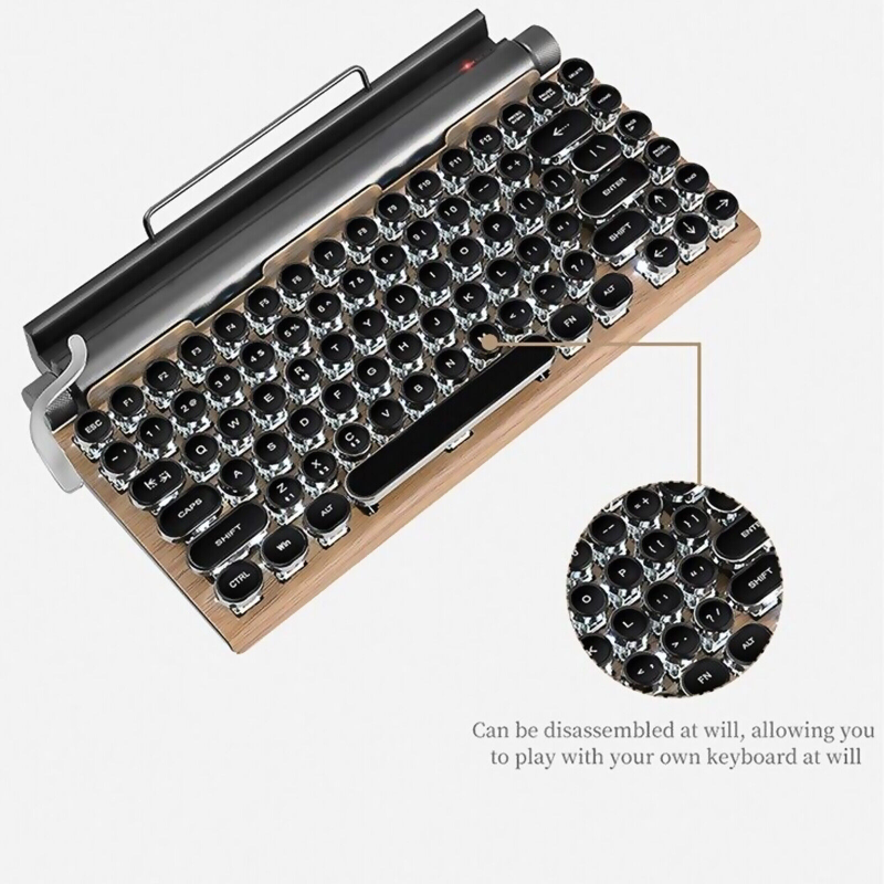Retro Typewriter Keyboard Wireless Bluetooth Mechanical