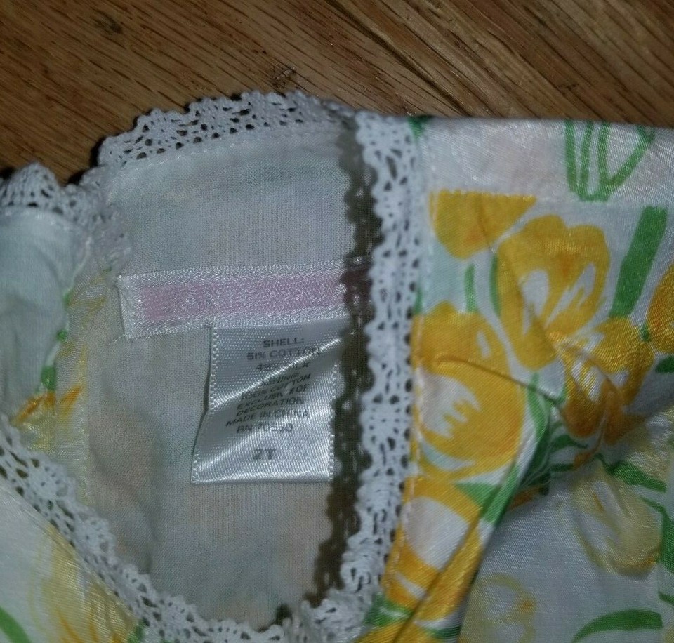 Robe Jaune Florale Janie And Jack Taille 2T - Occasion Très Bon État (Like New)