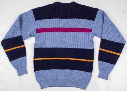 Vintage Le Tigre Multi Color Block Striped Acrylic Sweater Men's Size LARGE - Picture 3 of 5