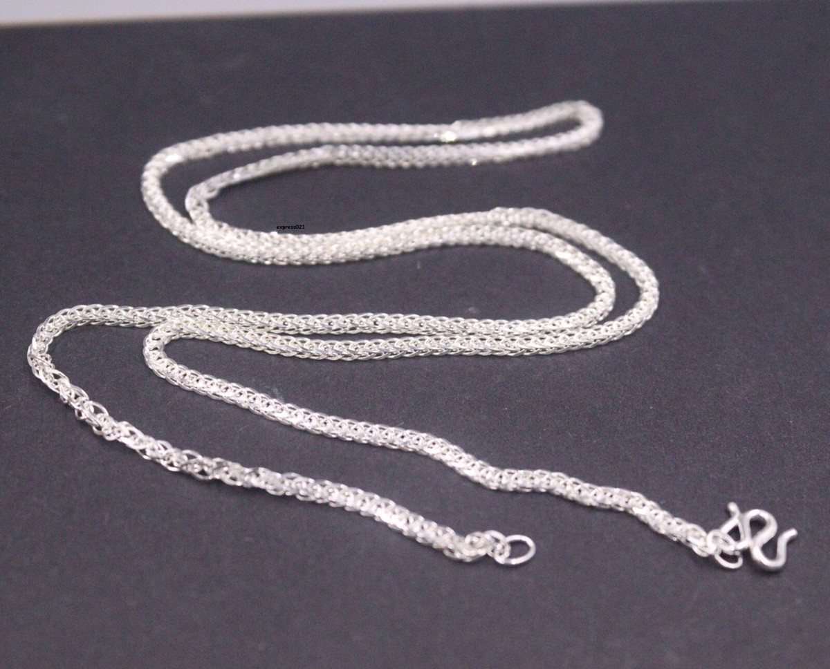 Pure 999 Fine Silver Chain Women Lucky Gift 2mm Wheat Pure 999 Fine Silver Chain Women Lucky Gift 2mm Wheat