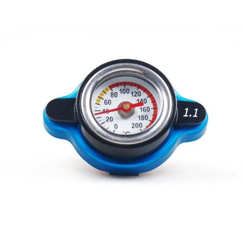 Blue Thermostatic Gauge Radiator Cap 1.1Bar Big Head Water Temp Meter Car Racing - Picture 3 of 10