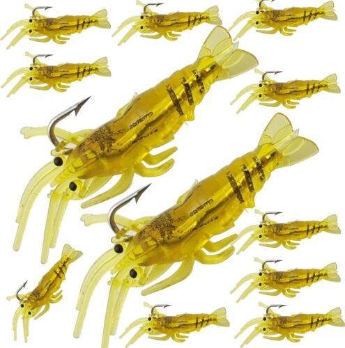 Sidewinder Sand Anguilla Esca Basso Merluzzo Pollock Jelly Lures 10 PZ Gamberetti Pesce Merluzzo - Foto 17 di 21
