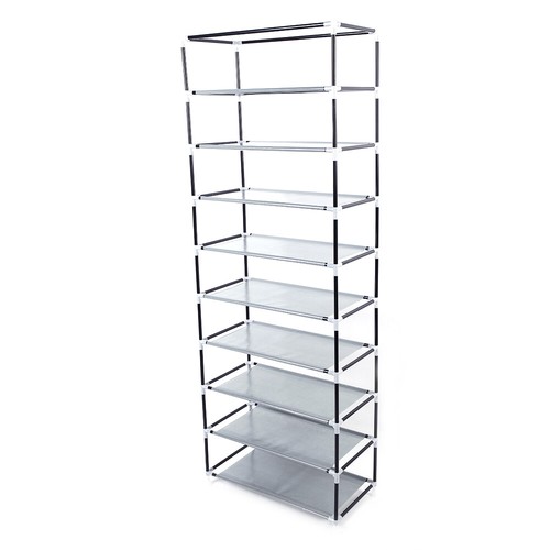 Narrow Shoe Rack Storage Organizer 10 Tier Tall Cabinet for Closet Entryway - Picture 62 of 85