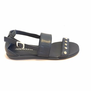 navy leather flat sandals