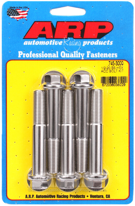 ARP Bolt Kit - 12pt 5pk 1/2-20 x 3.000 ARP Bolt Kit - 12pt 5pk 1/2-20 x 3.000