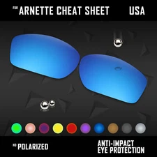 Anti Scratch Polarized Replacement Lenses for-Arnette Cheat Sheet Options
