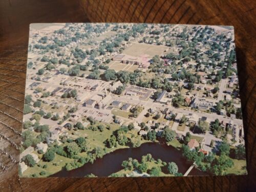 Postcard WI Wisconsin Kiel Calumet County Downtown Aerial View - Picture 1 of 2