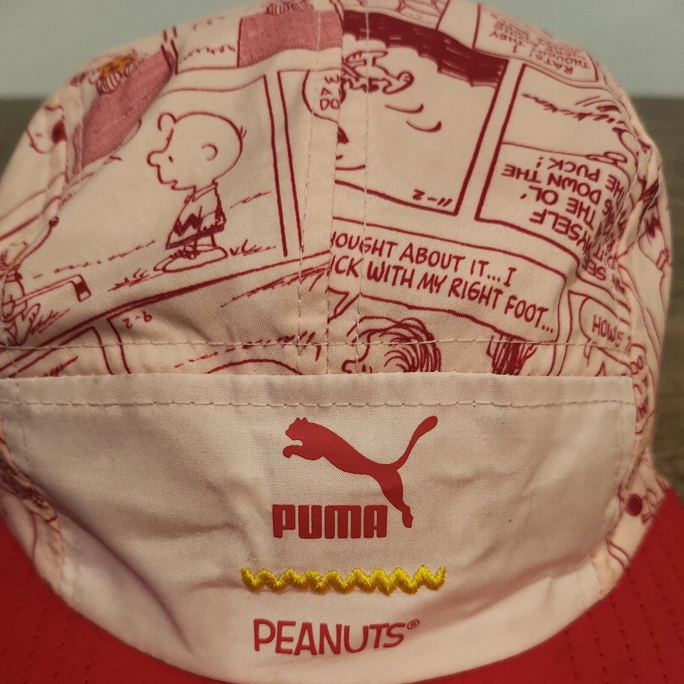 Gorra PUMA x PEANUTS Snoopy 5 paneles para niños gorra a presión roja deportes fútbol etc. Foto 2 de 4