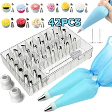 42Pcs Cake Icing Piping Nozzles Pastry Tips Cake Decor DIY Baking Tools Set