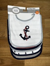 Luvable Friends Bibs 5 Pack Nautical Theme NIP