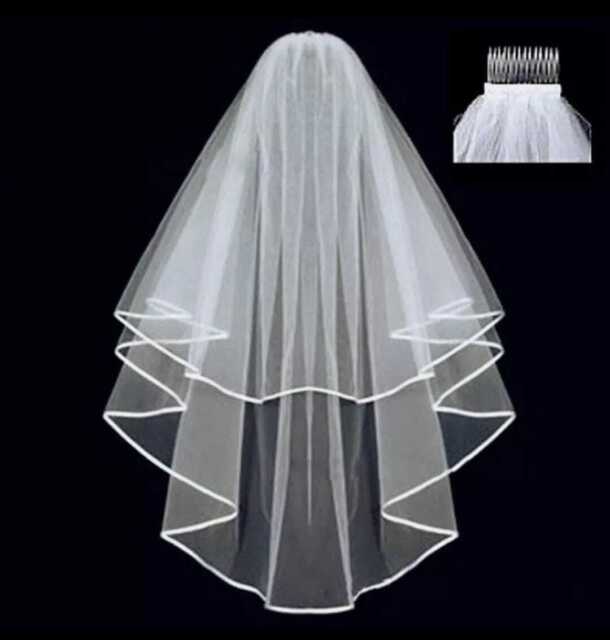 BRIDAL VAIL / VEIL WITH COMB / Ivory / White / 2 layers / brandnew NC9596