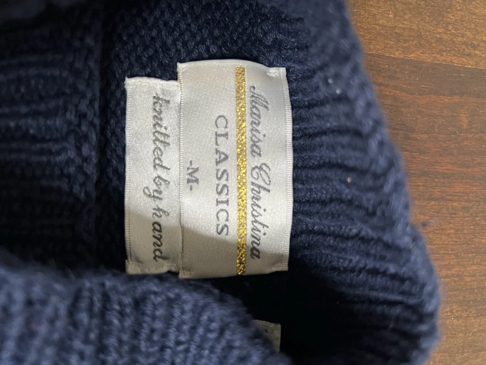 Suéter Vintage Años 90 Marisa Christina Talla M Tejido a Mano Jinetes a Caballo Foto 4 de 4