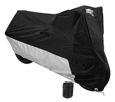 Deluxe Motorcycle Cover - Vents, Heat Shield, Windshield Liner - XX-Large Black