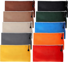 10 Pieces Canvas Tool Pouch Metal Zipper Utility Tool Bags 10 Colors Multi-Purpo