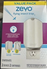 Flying Insect Indoor Fly Trap Value Pack (2 Plug in Devices+2 Refill Cartridges