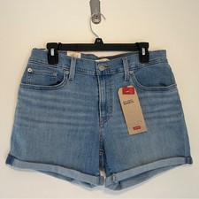 Levi's Mid Length Medium Wash Rolled Mid Rise Denim Shorts SZ 12