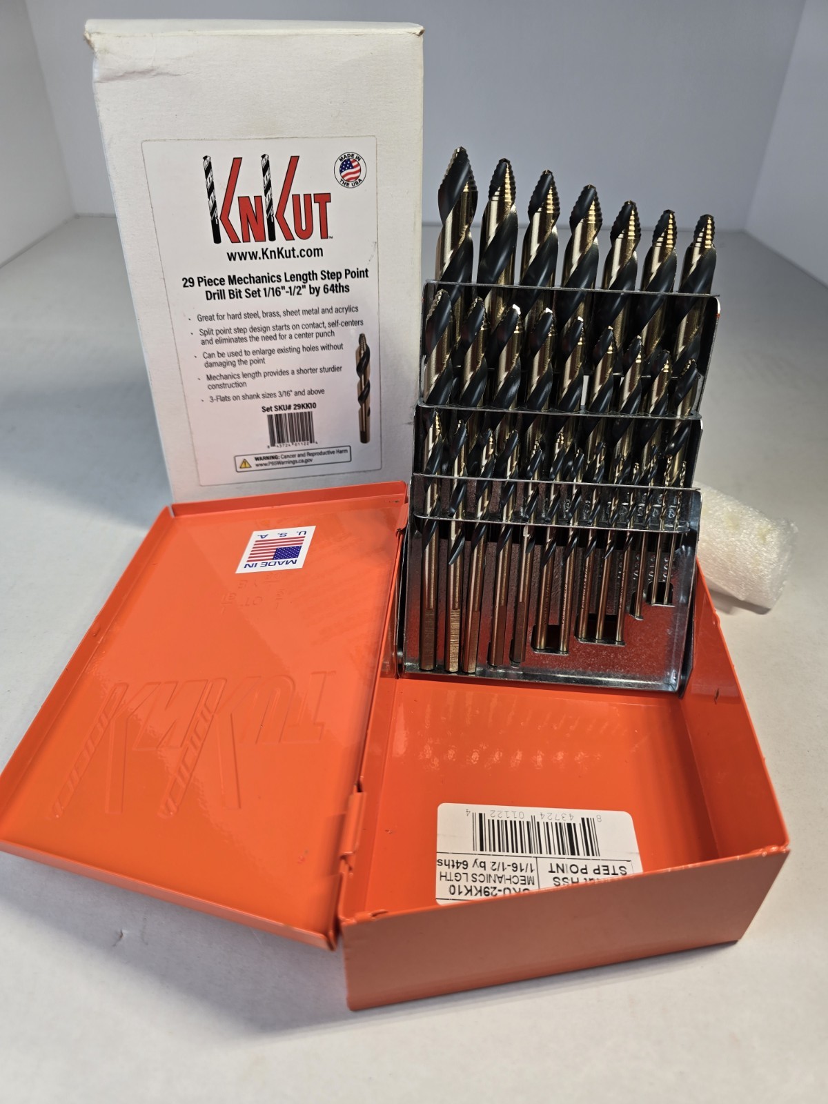 KnKut KNK-29KK10 Oxide Length Step Point Drill Bit Set - 29-Piece for ...