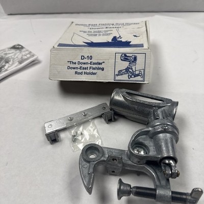 D-10 Down East Fishing Rod Holder Single Clamp Vintage Maine USA Reversible