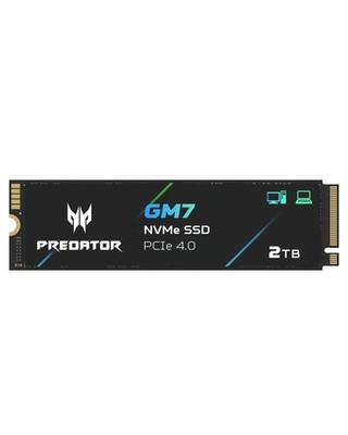 Predator GM7 2TB SSD: M.2 2280 PCIe Gen 4 x4 NVMe 2.0, 2TB, Black