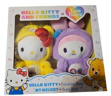 Care Bears x Hello Kitty Plush 2 Pack - Hello Kitty as Funshine Bear  My Melody