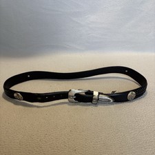 Vtg. Onyx by Brighton Black Golf themed Men s Belt Basketweave pattern size 36