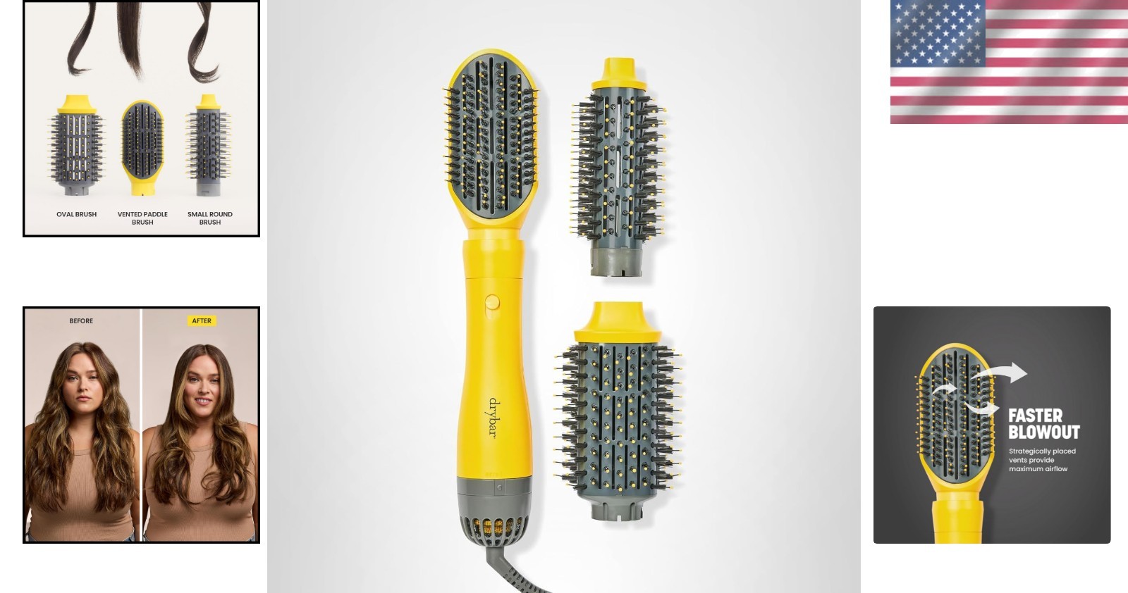 Compact 1100W Blow-Dryer with Volume Boost & Frizz Minimization | Yellow Design