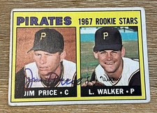 1967 Topps SIGNED # 123 ROOKIE Jim Price Pirates Tigers Baseball Card Creases. rookie card picture